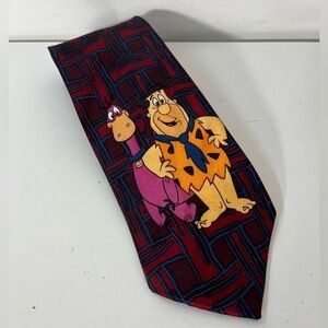 The Flintstones Fred & Dino Novel Ties Vintage 90s Necktie Mens Neck Tie